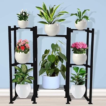 TrustBasket Magnus Planter Stand (Black) -Plant Stand Flower Pot Holder/Multipurpose Planter Stand Indoor/Outdoor use