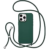ZTOFERA for iPhone 14 Pro Case with Strap,Crossbody Phone Case with Adjustable Neck Shoulder Lanyard,Soft Silicone Shockproof Protective Phone Cover for iPhone 14 Pro 6.1 inch-Dark Green