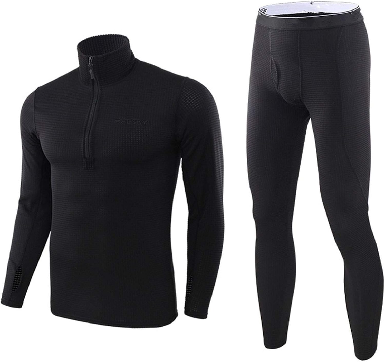 Jinqiuyuan Set d'hiver sousvêtements Set Hommes Thermal Base Couche