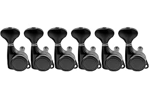 Musiclily Pro 6-in-line 18:1 Ratio Full Sealed Locking Machine Heads Tuners Tuning Pegs Keys with G-Style Button 45 Degree Sc