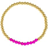 BXDA Gold Beaded Gemstone Friendship Bracelets for Women, Boho Handmade Natural Stones Beads Stackable Bracelet Summer Beach Jewelry Gift.