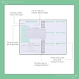 Thboxes To Do List Notebook A5 Undated Weekly Planner with Habit Tracker (Dark view 3