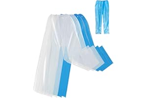 CUTEABC Rain Pants,4PCS Disposable Rain Pants With Shoe Cover,Disposable Raincoat With Connected Feet, Men and Women Waterproof Rain Ponchos for Adults (Blue+Transprant)