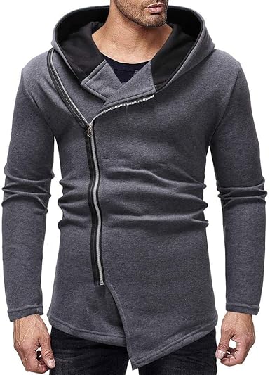 slanted zipper hoodie