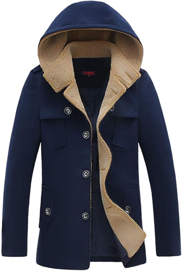 SSRSH Herren Winterjacke Slim Fit Stilvoller Wollmantel ...