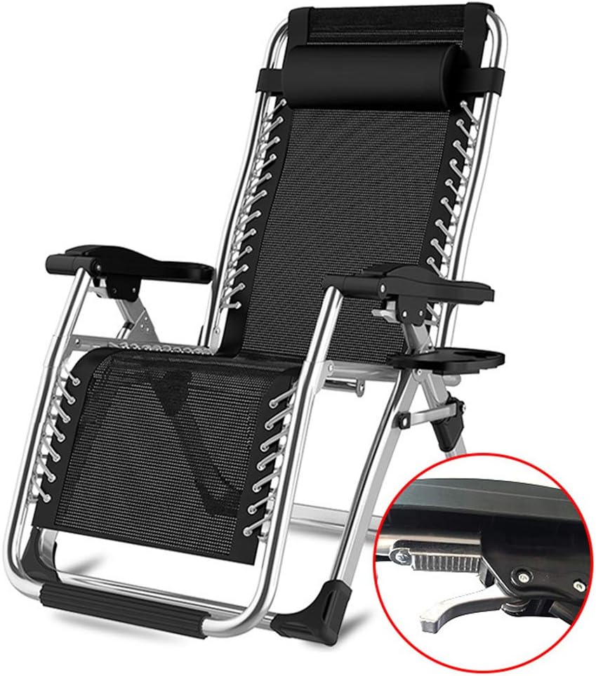 Reclining Garden Chair Luxury Lounge Chair Folding Chairs Garden Patio Foldable Reclining Chairs for Home, Office, Outdoor,A