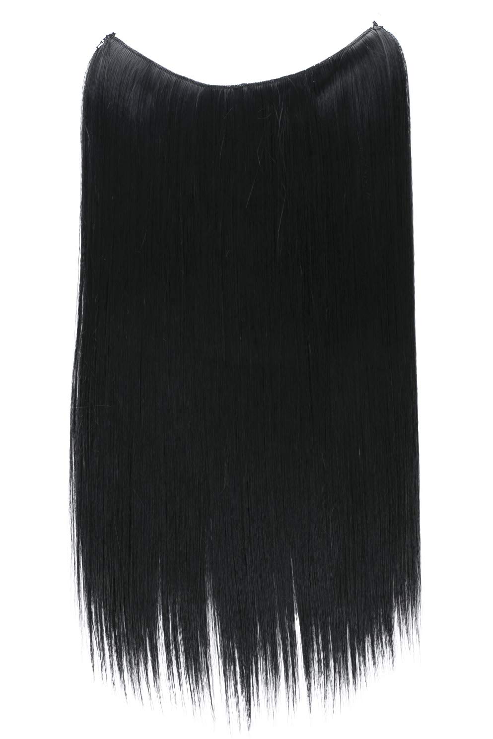 CAISHA 20" 1 Weft Extension With Elastic Band Hair Extensions Hairpiece Straight Black E101