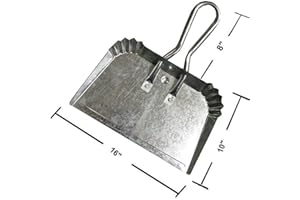 LAVOHOME Extra Large Industrial Metal Dustpan, Heavy-Duty Steel Construction, Precision Edge, Extra Wide Collection Area, Looped Ergonomic Long Handle, Ideal for Cleaning Indoor & Outdoor Surfaces
