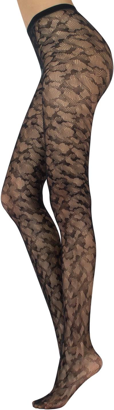 Leopard Fishnet Tights, Net Stocking, Seamless Animal Print Nylons, MADE IN ITALY