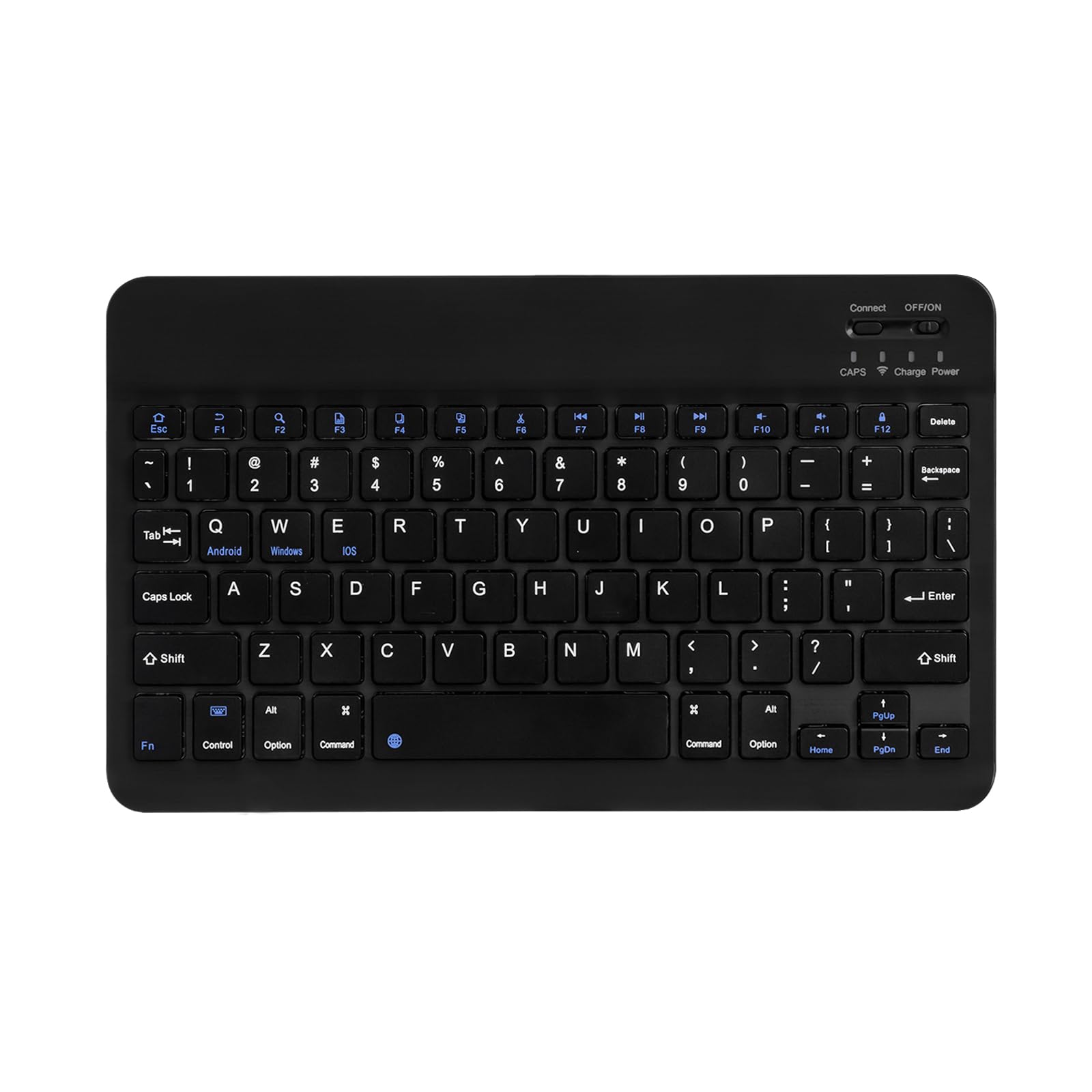 AGM Ultra-slim Bluetooth Keyboard Portable Mini Wireless Keyboard Rechargeable Tablet Mobile Smartphone iOS Android Windows (Black)