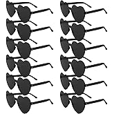 LEFIMOT 12 Pairs Heart Sunglasses for Women Heart Shaped Sunglasses Bulk Colorful Heart Glasses for Party Favor