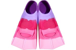 Kids Swim Fins, Short Fins for Kids, 100% Silicone Short Fins for Swimming Training, Open Water Training, Snorkeling, Diving 