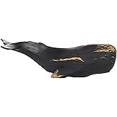 Deco 79 Polystone Whale Handmade Decorative Sculpture Home Decor Statue, Accent Figurine 14" x 5" x 4", Black