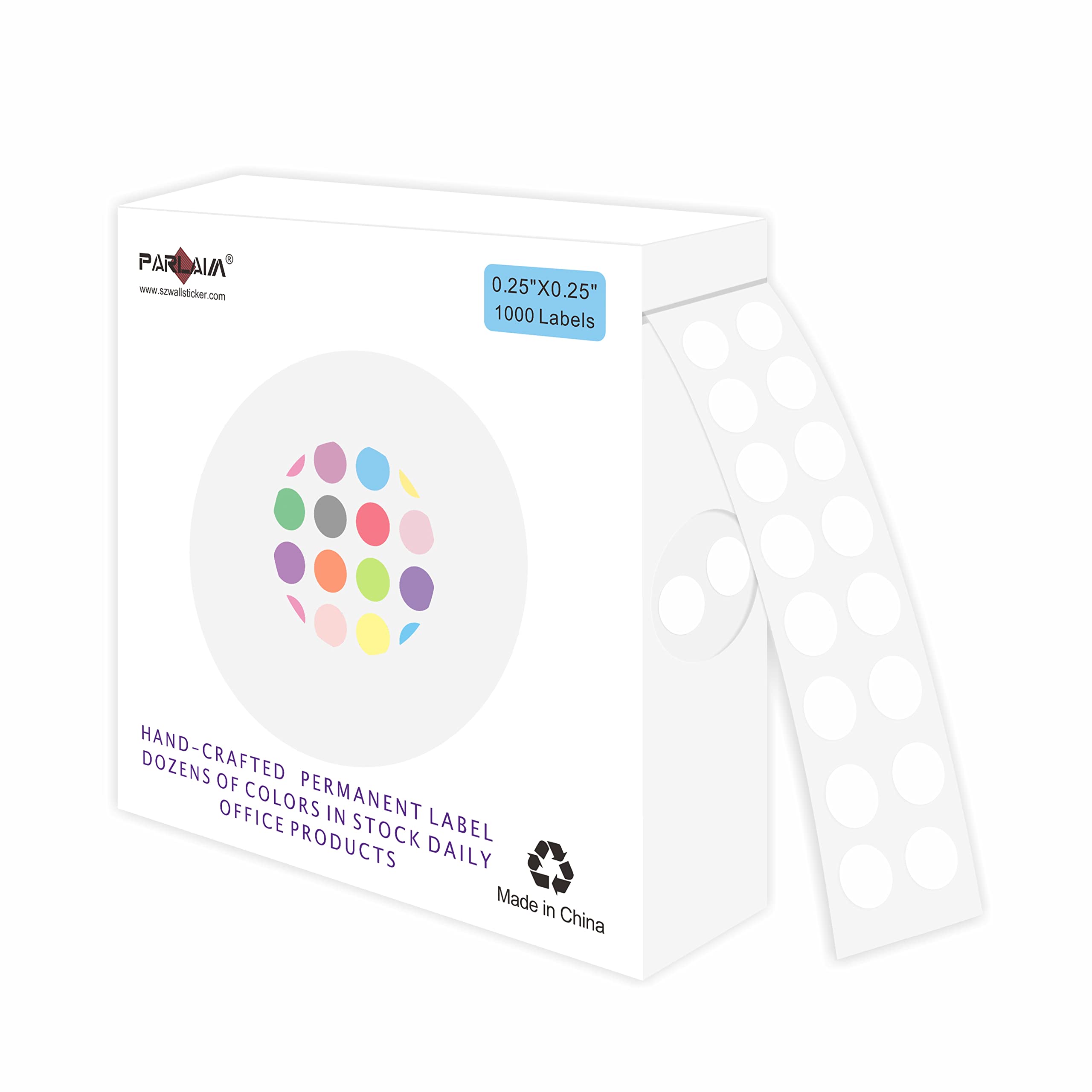 PARLAIM 0.25 Inch Color-Code Dot Stickers,1000