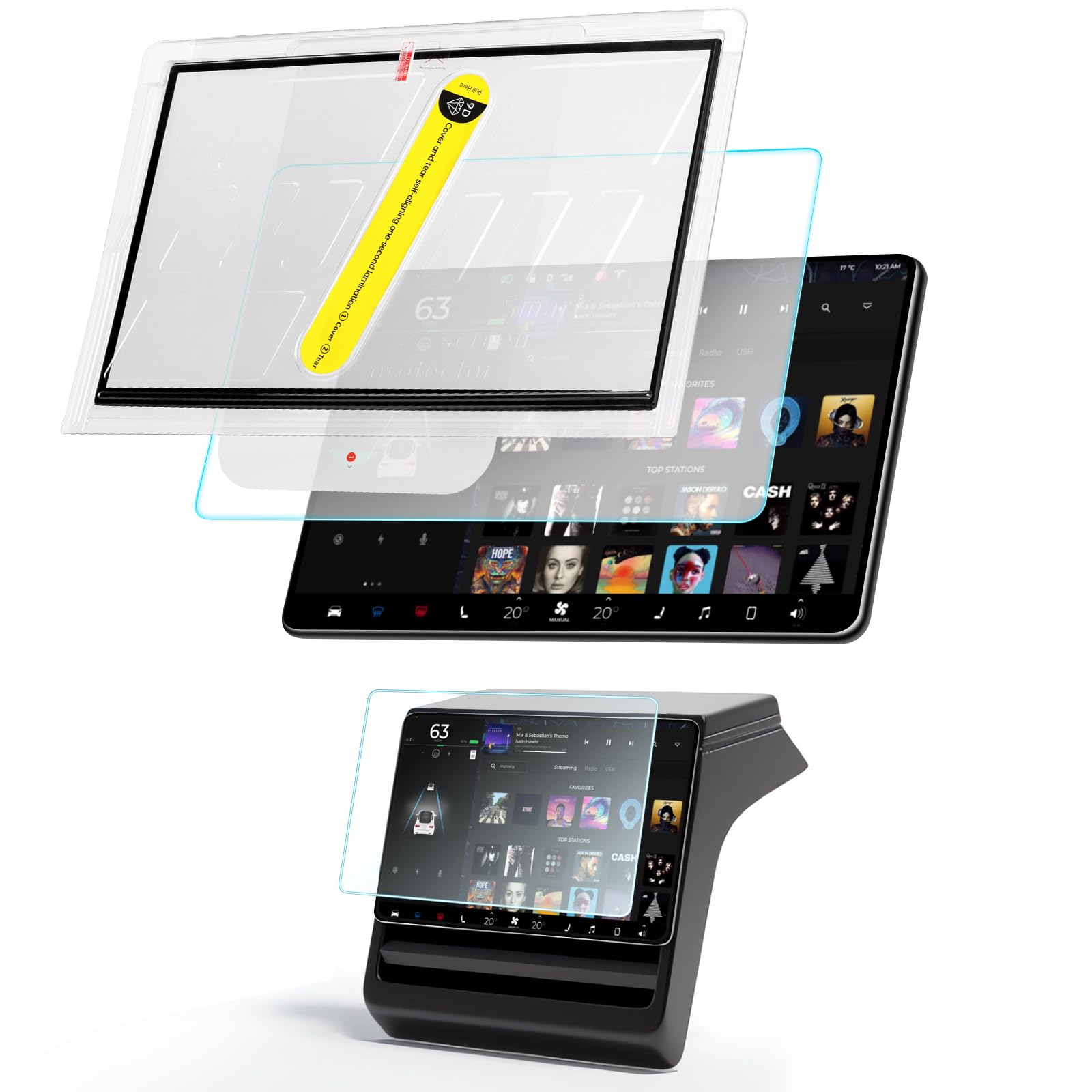 Photo 1 of DGXWLLW Screen Protector for Tesla Model S 2023-2026 Model X 2023-2026 with Alignment Kit Matte Front Back Tempered Glass TouchScreen Dashboard Protective Anti Glare Fingerprint 9H Hardness