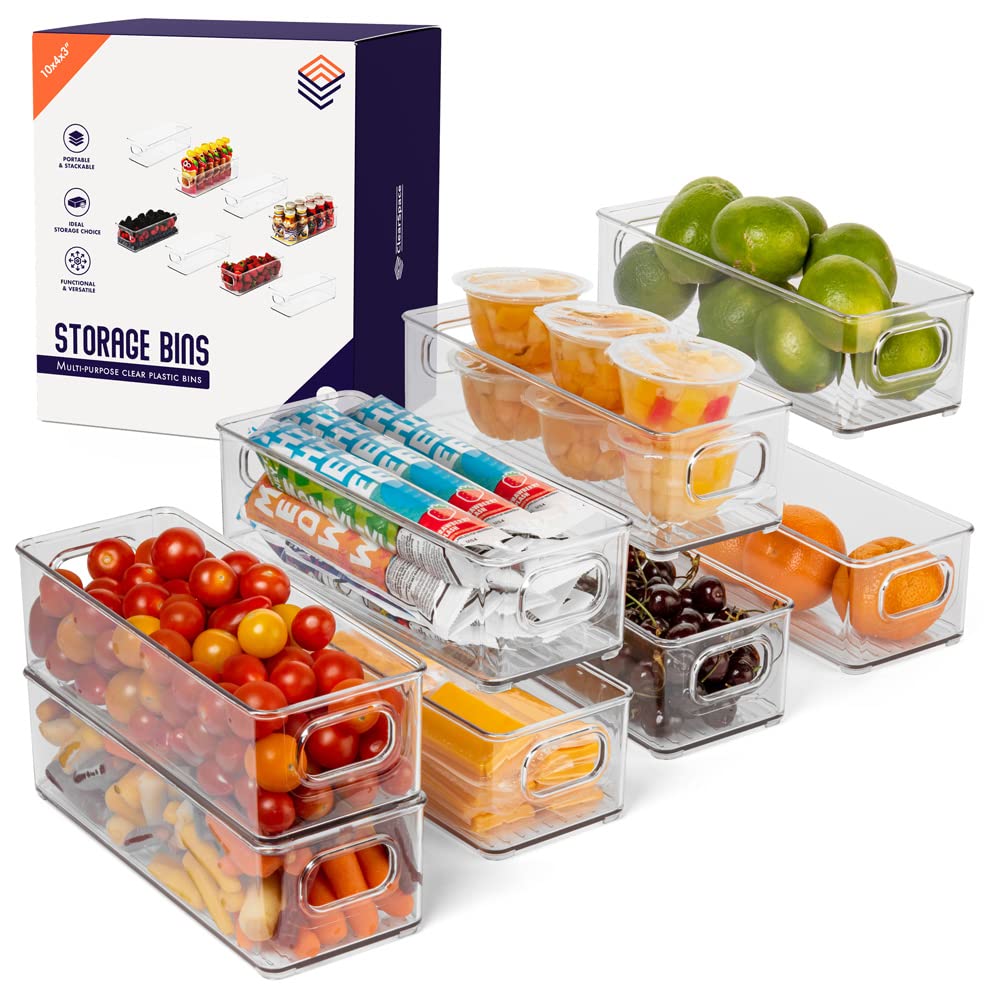Photo 1 of ClearSpace Plastic Pantry Organization and Food Storage Bin – Great Kitchen Organization and Kitchen Storage – Fridge Organizer Bins– 8 Pack