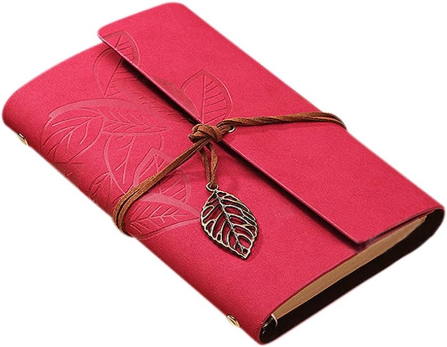 Xuxuou Leather Journal Vintage Pu Plain Blank Pages Notebook Classic Refillable Soft Cover, Traveler's Notebook Notepad 4.1"*5.7"