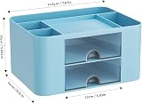 Senders Desk Organiser with 2 Drawers Blue – Storage Box for Desk Office Home view 2