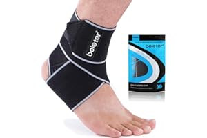 Beister Adjustable Compression Ankle Brace, Elastic Foot Support Wrap, Sprains Foot Brace for Sports Protect, Arthritis, Plan