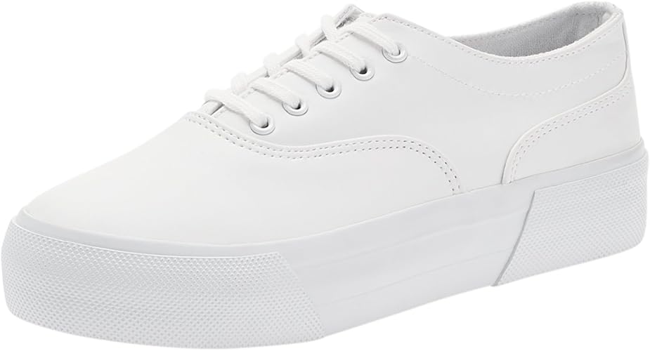 white thick soled tennis shoes