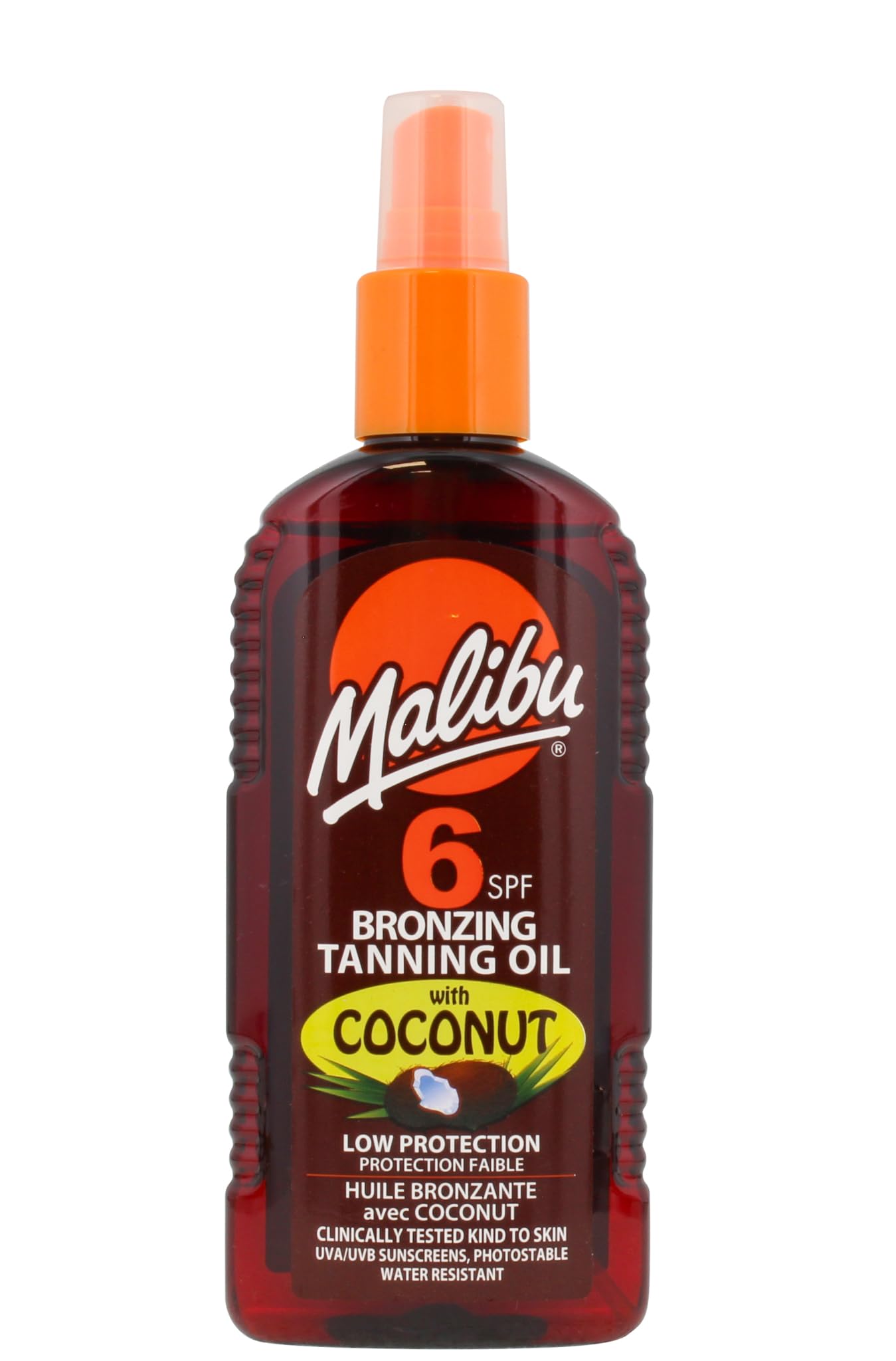Malibu Sun SPF 15 Bronzing Tanning Oil Spray with Coconut Oil, Hydrating Body Tanning Oil for Natural Golden Tan, Water Resistant, 200ml