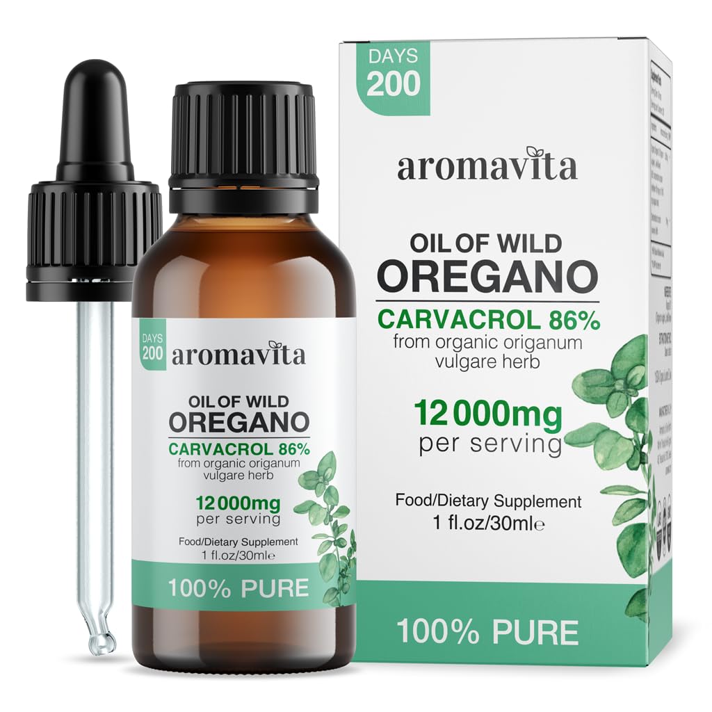 Wild Oregano Oil Organic - 100% Pure Undiluted Organic Wild Oregano Oil with 86-90% Carvacrol, Immune Support - Plant-Based, Herbal Supplement - Vegan, Non GMO, Gluten Free, 1fl.oz/30ml