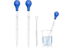 Glass Pipette, 2 Pcs Graduated Dropper, Dropping Pipette for Transfer Liquid Essential Oil (10 ML)