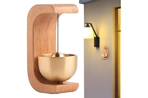MYTOAU Shopkeepers Bell for Door Opening, Retro Magnetic Doorbell Cute Door Chime Wooden C-Shaped Doorbell Compact Wood Style