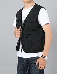 Flygo Men's Utility Cargo Vest Outdoor Summer Work