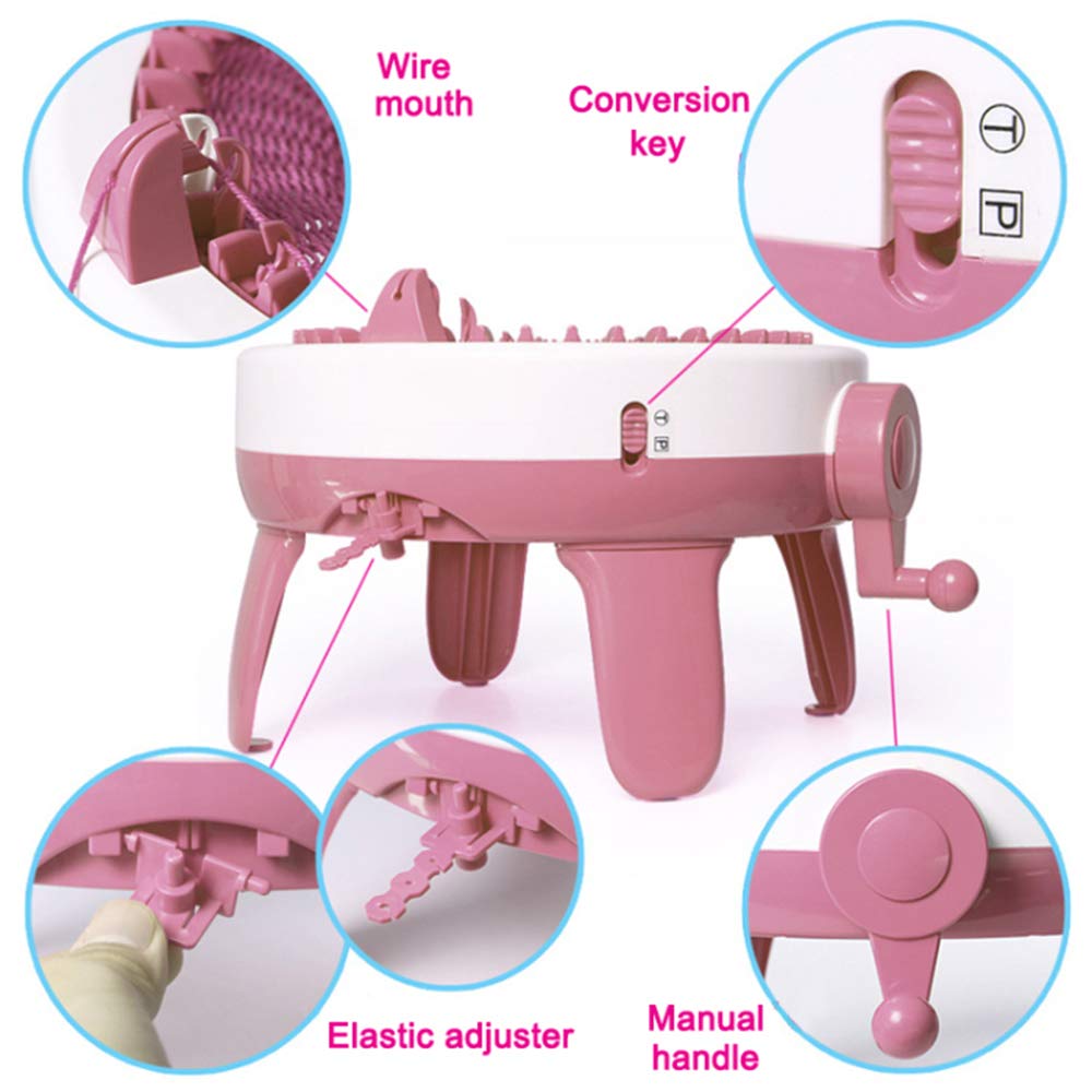 SENTRO 40 Needles Knitting Machine with Electric Adapter, Knitting Board Rotating Double Loom,Smart Weaving Loom Round Knitting Machines, Weaving Loom Machine Kit for Automatic Knit