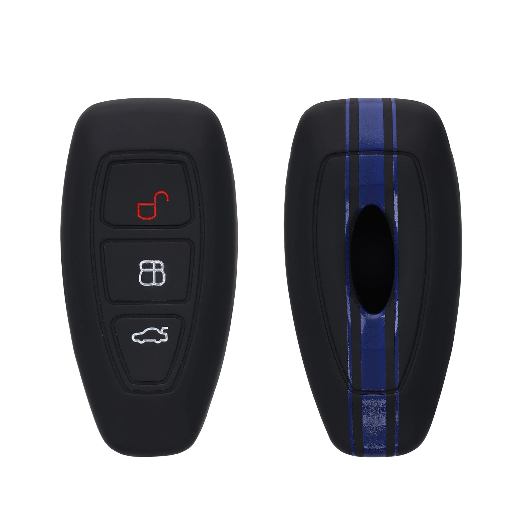 kwmobile Silicone Key Fob Cover Compatible with Ford 3 Button Car Key Keyless Go