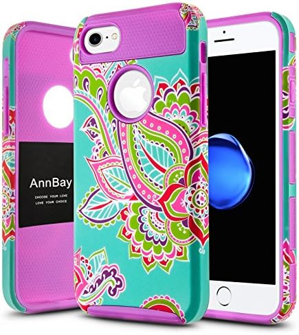iPhone 7 Case, AnnBay 2in1 High Impact Hard Hybrid Dual Layer Shock-Absorbing Anti-Scratches Drop Protection Flexible TPU Scratch Resistant for Apple iPhone 7(2016) (Totem Purple)