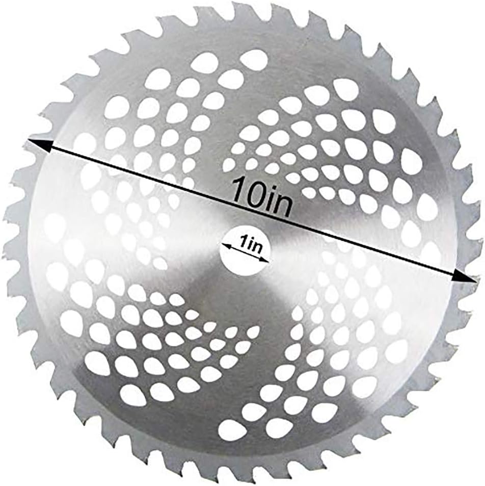 SYITCUN 2Pack 40Teeth 10inch Alloy Steel Carbide Tip Brush Grass Cutter Trimmer Weed Eater Blade Multi-use Cut Through Like a Knife Through Butter: Garden & Outdoor