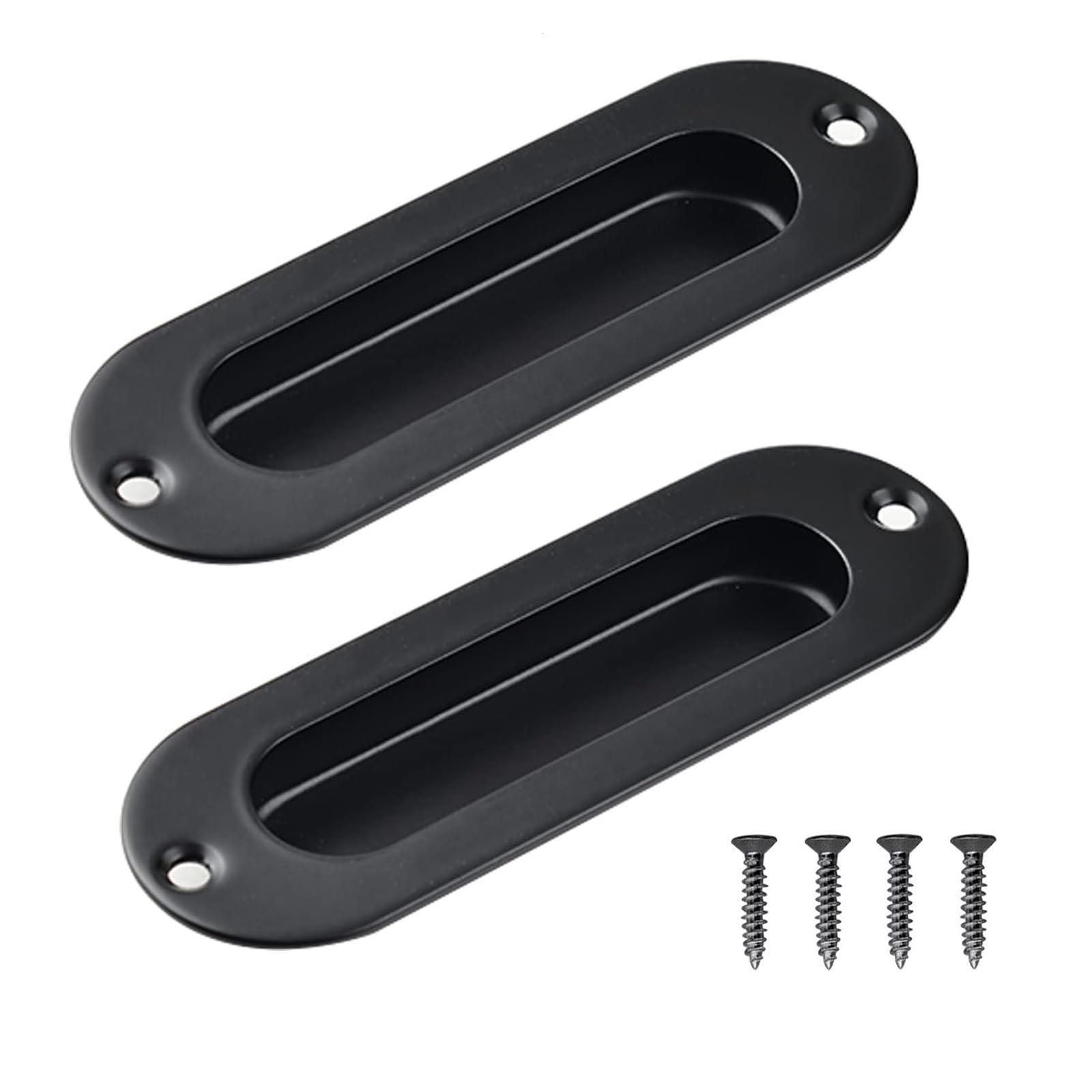 MiJunHD Stainless Steel Cabinet & Furniture Door Pulls 10.2 x 5.1cm Silver Rectangle Handles/Pulls for Interior & Closet Doors (2*Black 120 * 40mm Round)