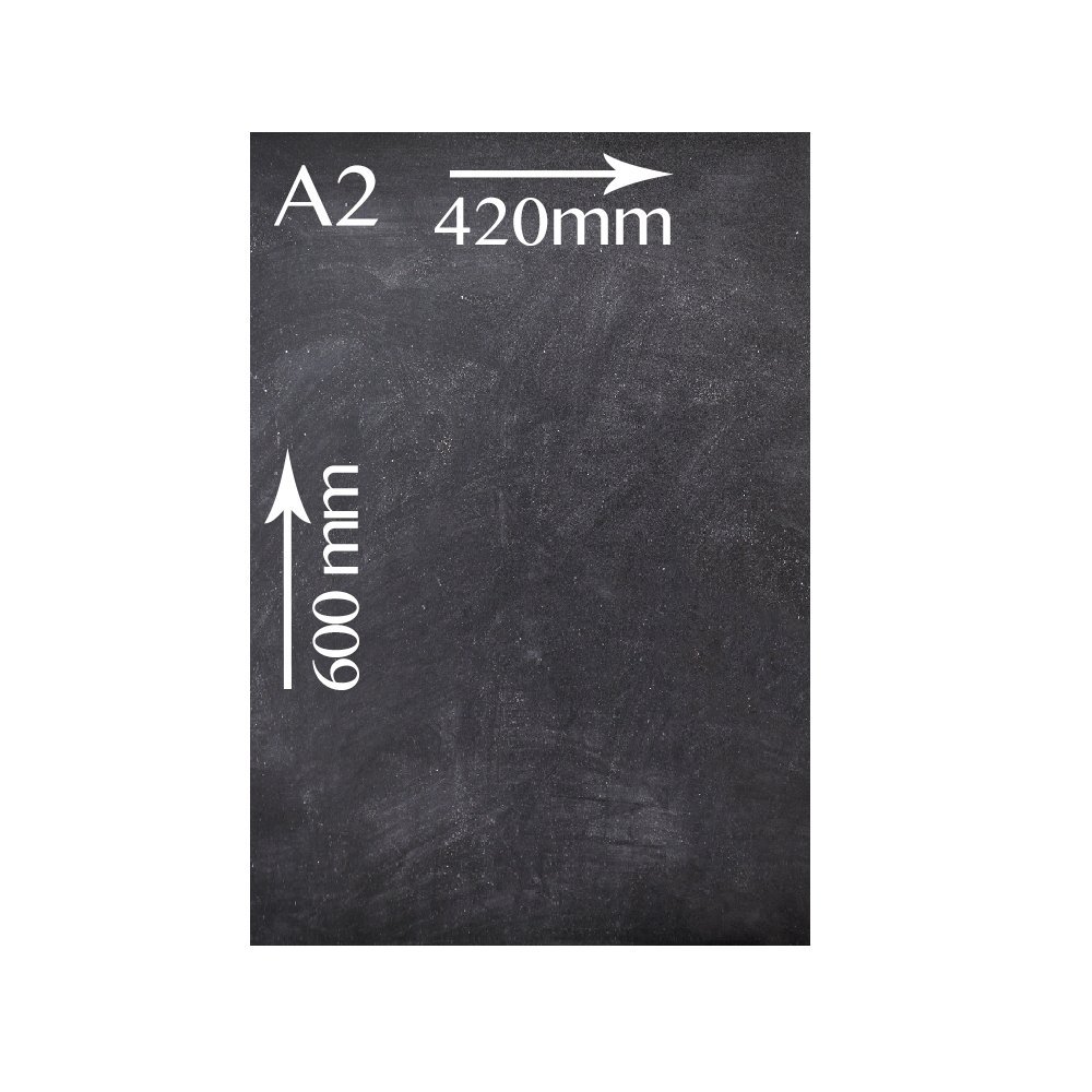 Chalkboards UK WC632 Unframed Blackboard A2 42 x 60cm, Wood, Black, 420 x 600 mm