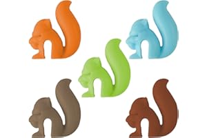 WHTCHSU 5pcs Cute Squirrel Shape Silicone Tea Bag Holder Cup Mug Candy Colors Gift Set