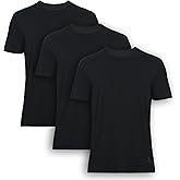 BAMBOOVEN Men's T-Shirts Rayon Made from Bamboo - Modern Fit, Moisture Wicking Undershirt - Crewneck/V-Neck Tees, 3-Pack