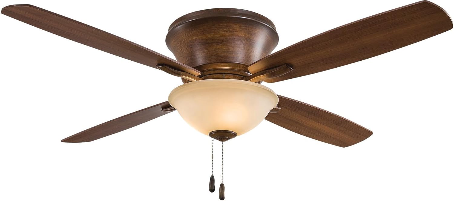 Minka Aire F533-DK Protruding Mount, 4 Medium Maple/Dark Walnut Blades Ceiling fan with 63 watts light, Distressed Koa