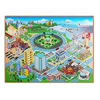 ZaRoing Children Kids Baby Crawling Blanket, Baby Crawling Carpet Rug City Life Baby Learn to Walk, Road Traffic Play Mat for Home Kindergarten Early Education Institution