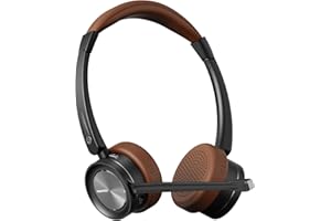 MAIRDI Wireless Headset with Microphone for PC, V5.2 Bluetooth Headset Noise Canceling for Truck Driver Office Call Center Re