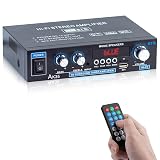 AK35 Bluetooth 5.0 Stereo Amplifier, 2.0 Channel Mini Audio Receiver, 30Wx2 Home HiFi Audio Amp with Bass/Treble Control for Home Theater, TV, Speakers, Car