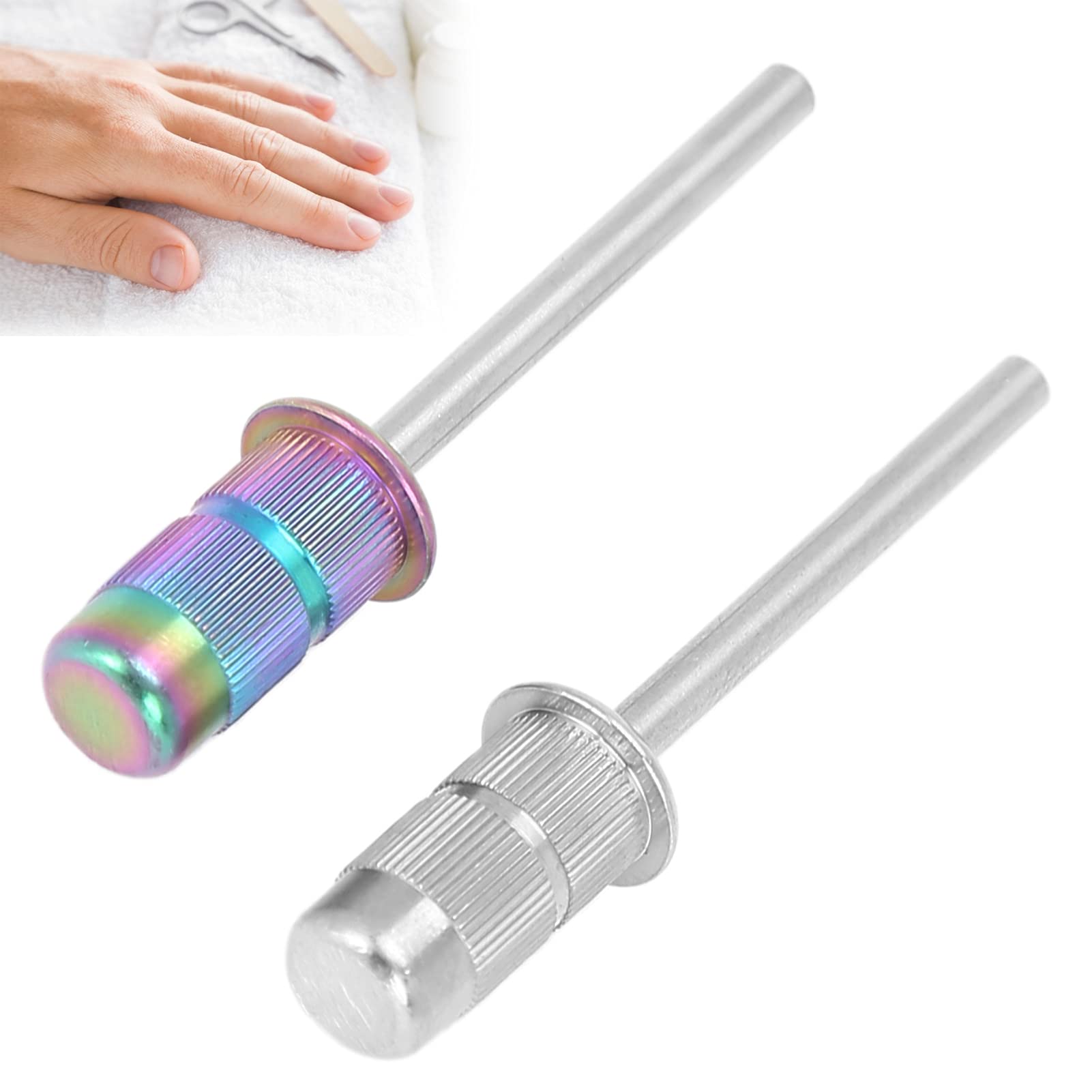 Nail Bit - Round Bit Nail Art Mandrel Bit for Both Left and Right Handed Shank efile Bit Fast Remove Acrylic or Hard Gelfor Manicure Tool Accessory Sanding Band