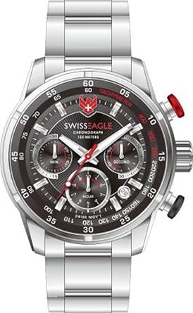 Chronograph Black Dial Mens Watch - SE-9077B-SS-01