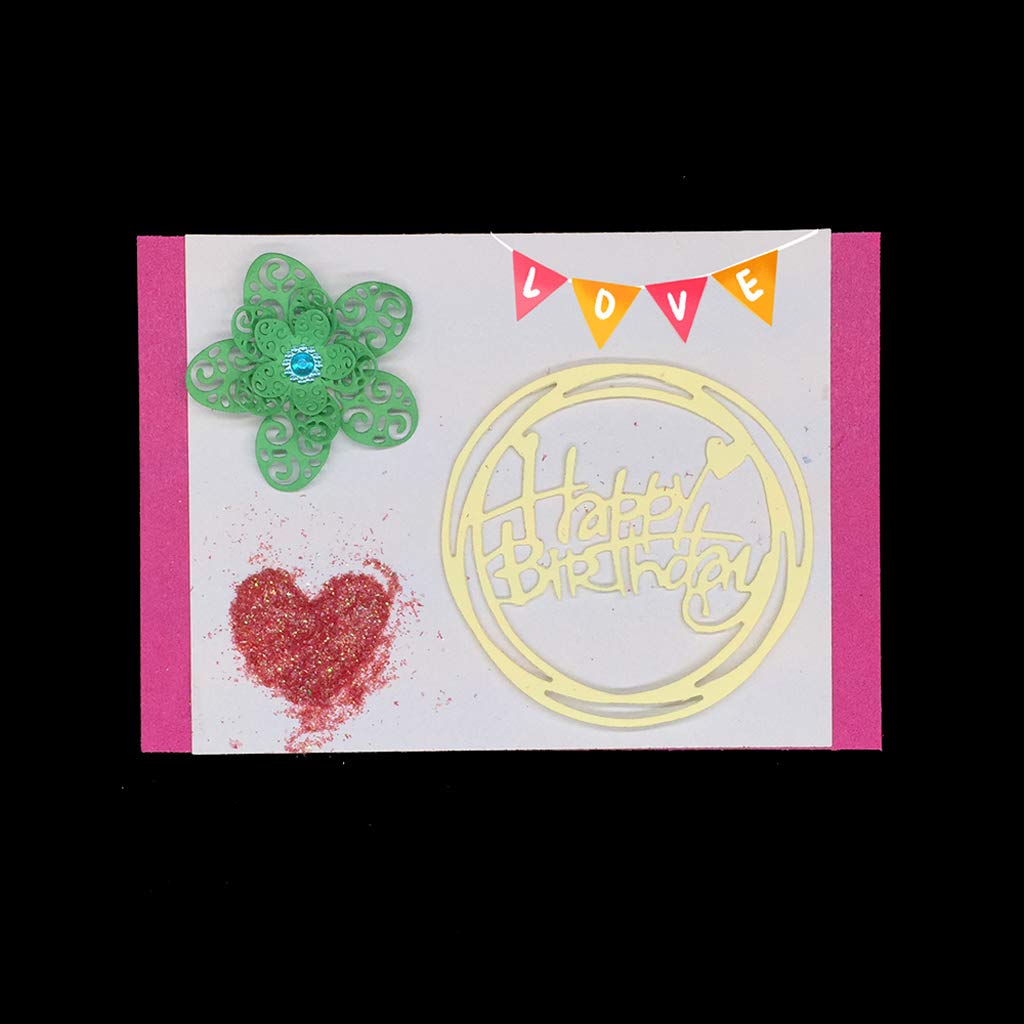 Fafalloagrron Joyeux Anniversaire En Metal De Coupe Dies Pochoirs Diy Album De Scrapbooking Tampon Papier Carte Gaufrage Craft Decor Embelissements Pour Decoupes Scrapbooking