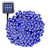 Solar String Lights 72ft 200led Solar Powered String Lights, Fairy Ambiance Lighting Waterproof for Gardens, Patio, Landscape, Homes, Wedding, Party, Tree, Outdoors,  Christmas Decoration, Blue