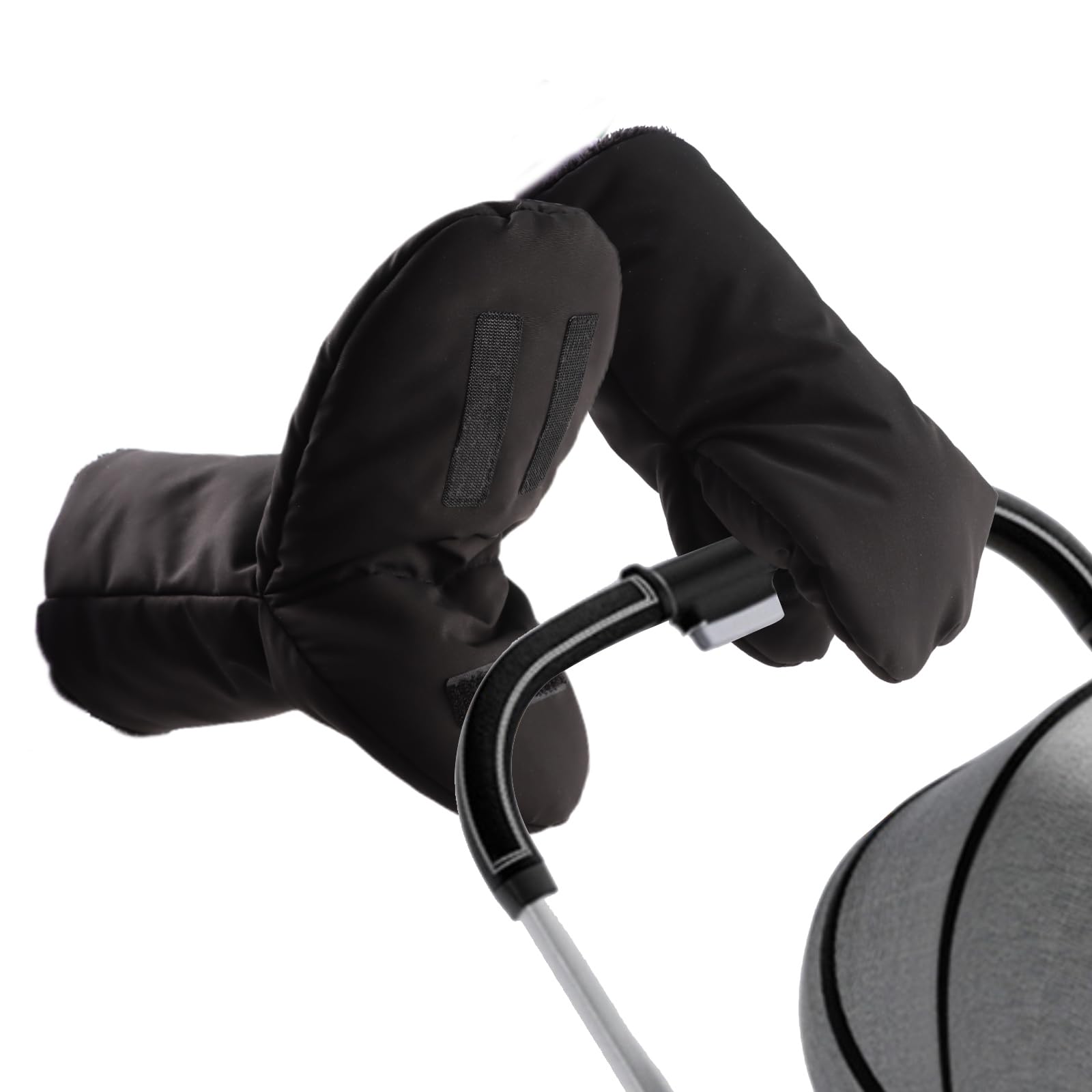 Stroller Hand Muff Windproof Anti-Freeze Pram Hand Warmer Warm Baby Stroller Gloves Pushchair Mittens (Black-2)