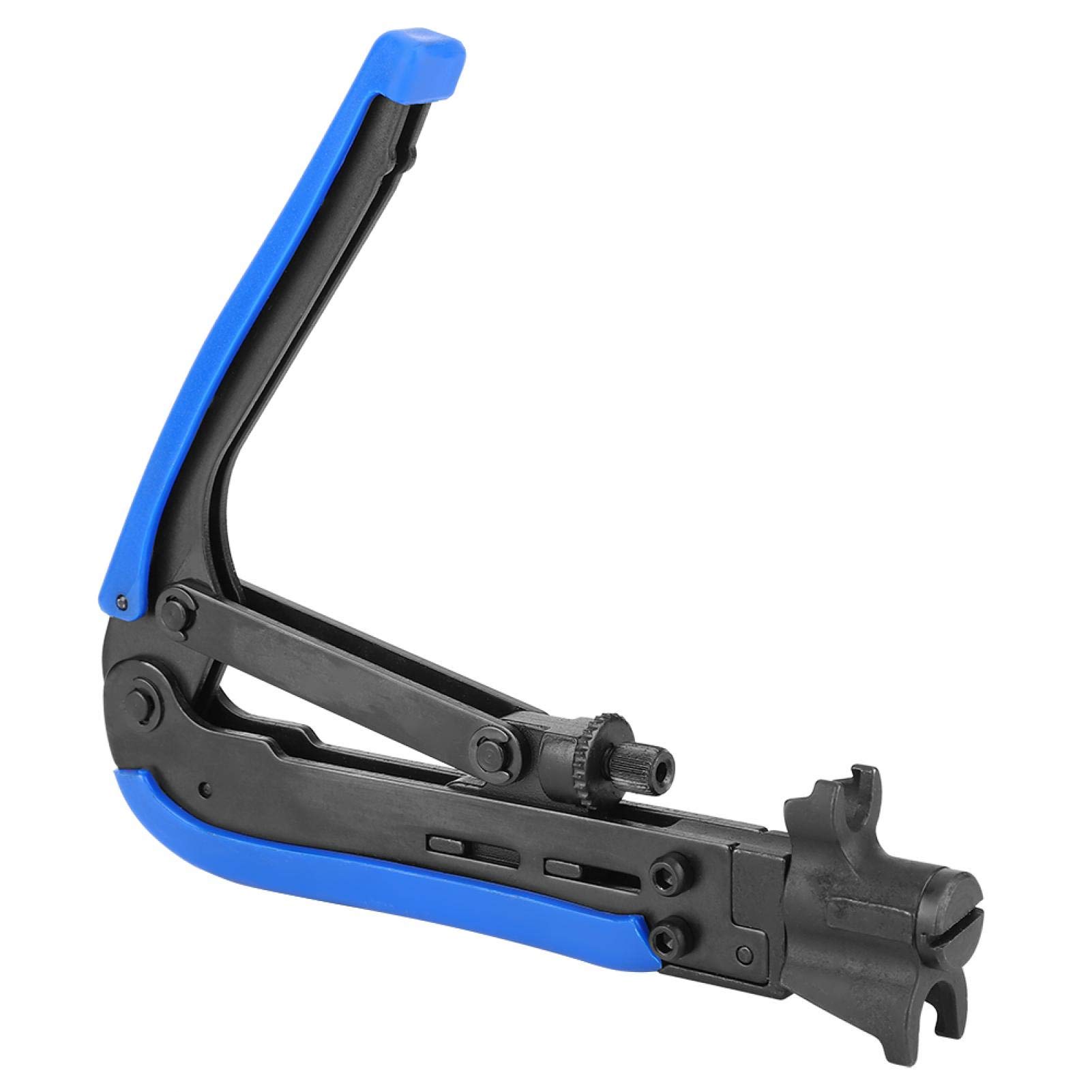 Adjustable F-Head Crimping Pliers, RG59/RG6/RG11/75-5/75-7 Coaxial Cable Crimper Squeeze Pliers Network Wire Terminals Compression Crimping Tool Crystal Head