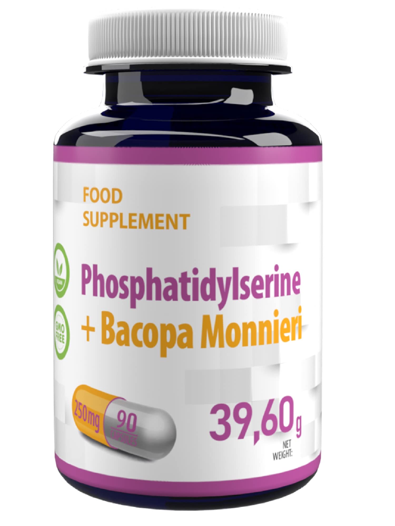 Hepatica Phosphatidylserine + Bacopa Monnieri 250mg | 90 Vegan Capsules | High Strength Memory, Focus & Brain Support | 3rd Party Lab Tested | Non-GMO & Gluten-Free