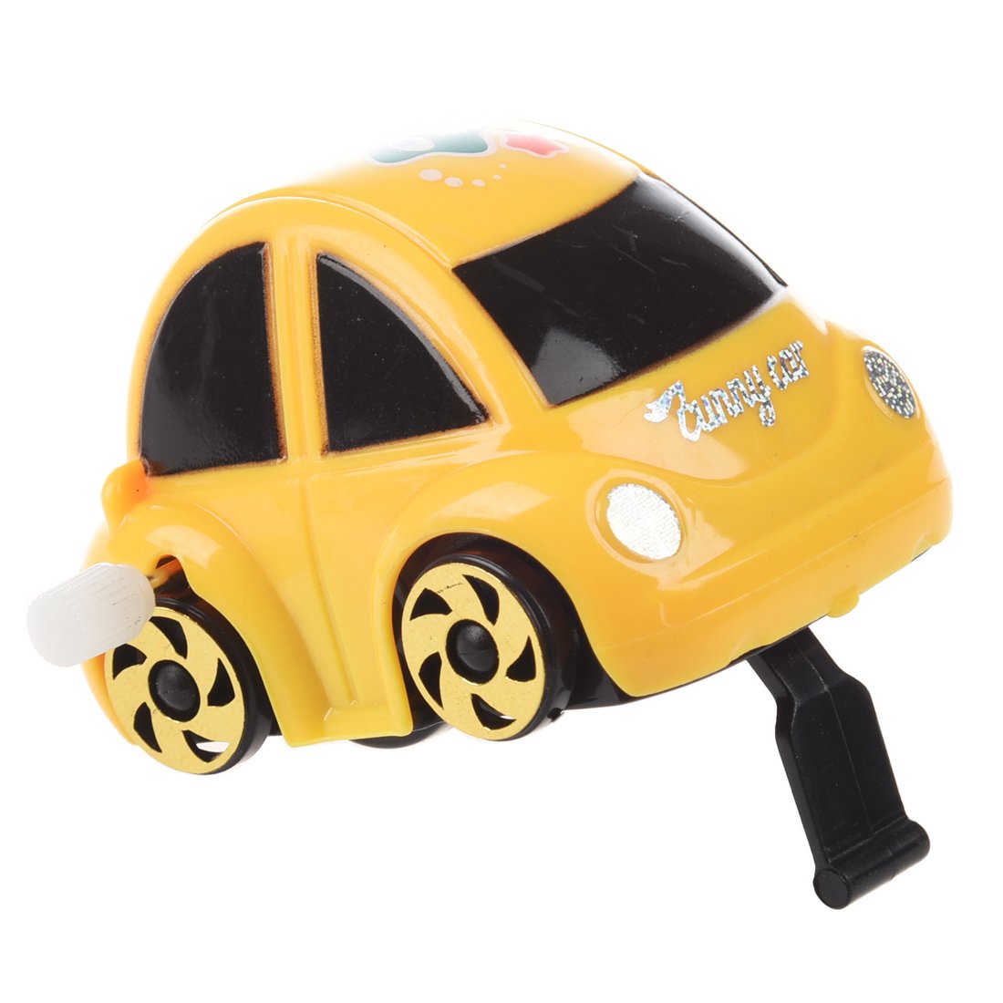 TOOGOO(R) Yellow Plastic Windup Clockwork Racing Car Toy for Children