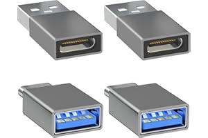 Welldiea USB to USB C Adapter 4-Pack, [2 Type C Female to A Male Charger Converters] & [2 USB C Male to USB Female], for Apple Watch Ultra 8 9, iPhone 15 Pro Max 14 13 12, AirPods (Grey)